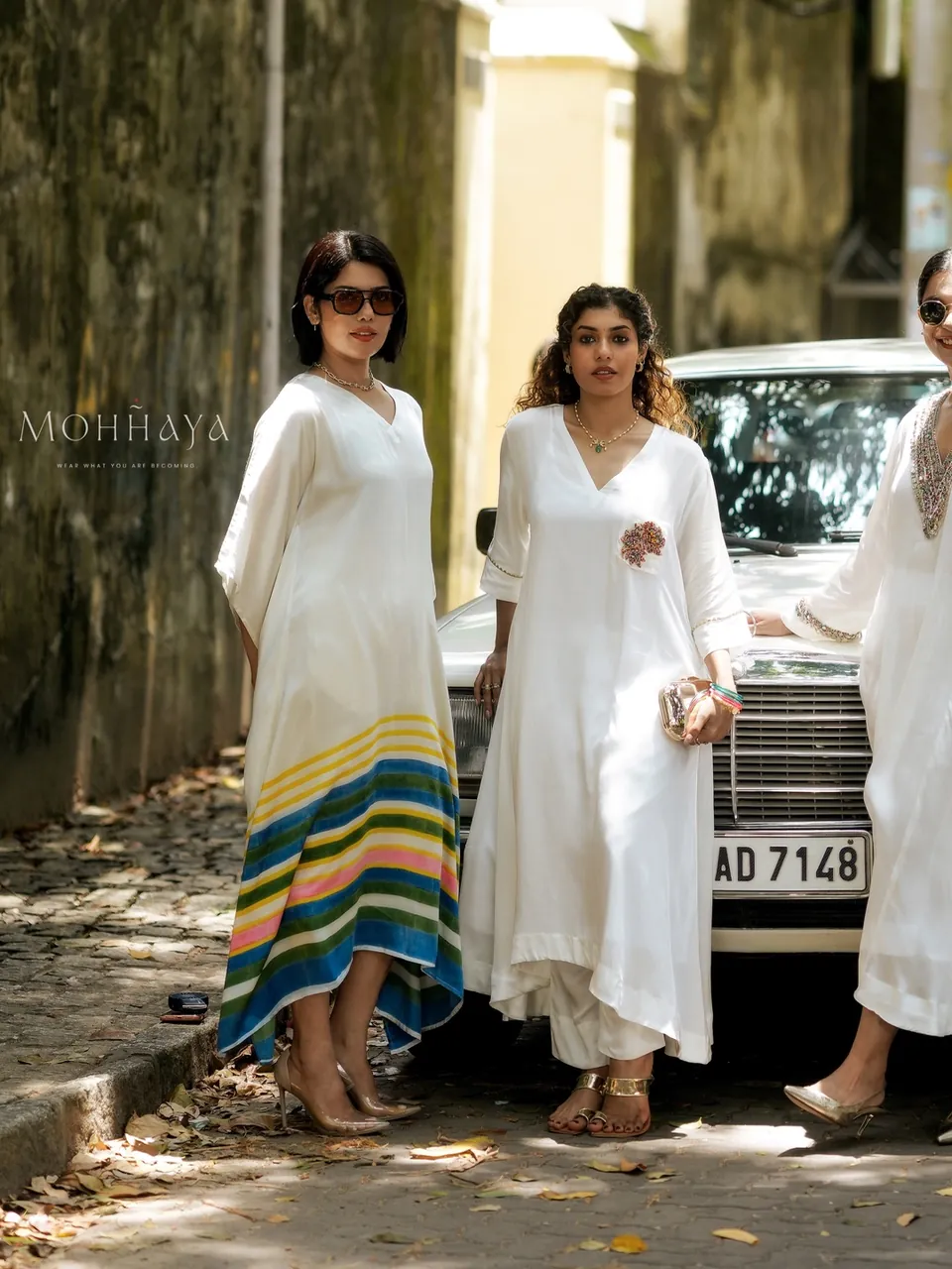 Ivory stripe kaftan, photo 1 of 2