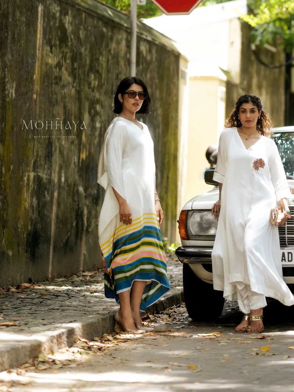 Ivory stripe kaftan, photo 2 of 2